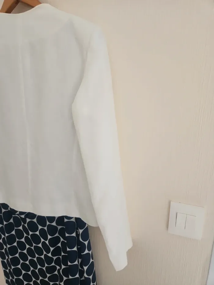 Blazer blanc crème en lin chic Caroll 42 - photo numéro 8