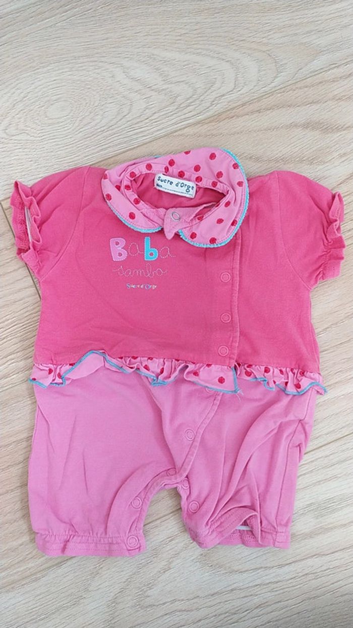 Combinaison barboteuse rose été 3 mois