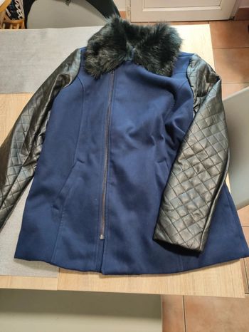 Trench simili cuir marine et noir 44/46