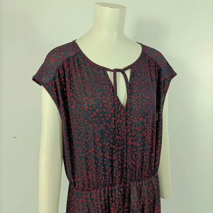 Robe longue fluide Promod à motifs rouges - Taille L estimée - A151 - photo numéro 2