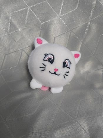 Peluche Squishy Chat Rose & Blanc