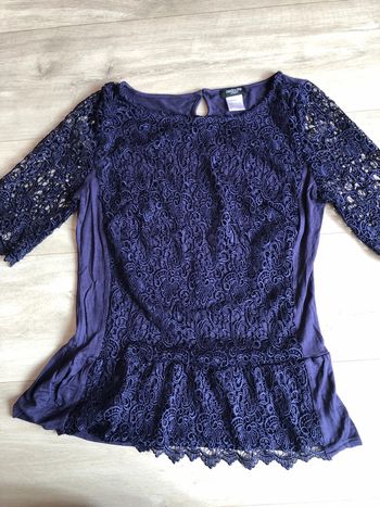 Top péplum en dentelle la redoute taille 36 bleu