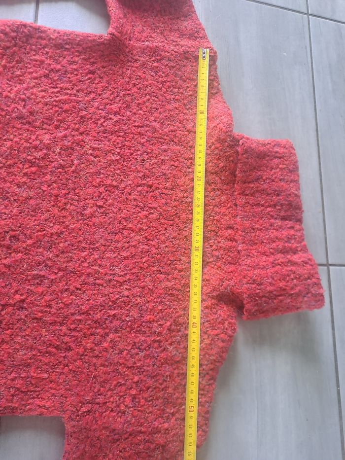 Pull d'hiver vintage Col roulé rouge - photo numéro 7