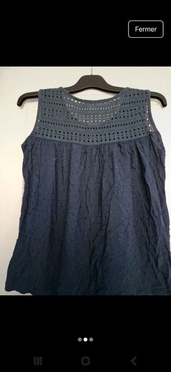 Haut type plumetis bleu marine taille l