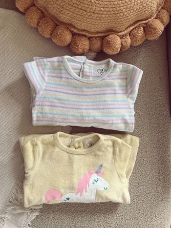 Lot de 2 pyjamas velours pastels