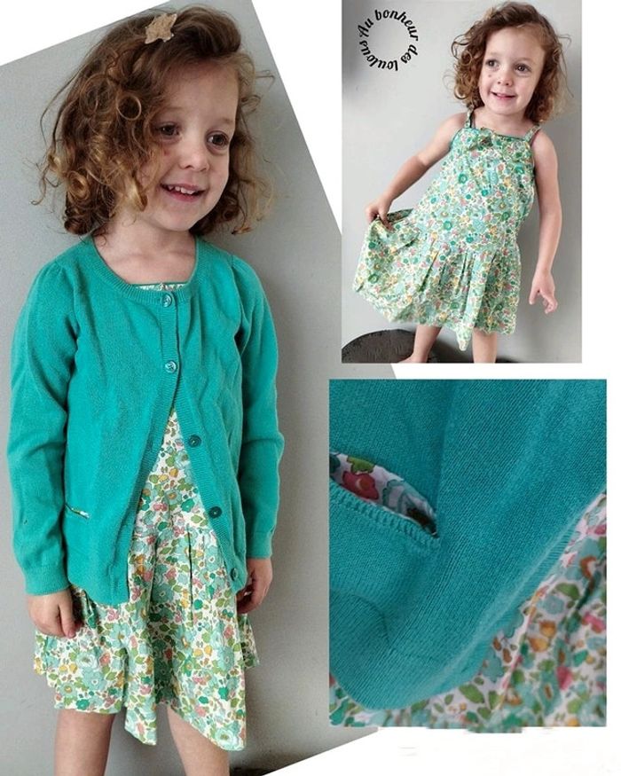 4 ans ensemble jacadi robe et gilet ( sans Barrette)