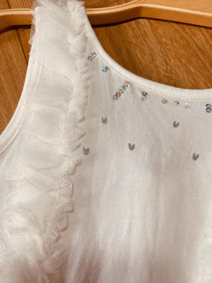 Taille 4 ans Robe longue cérémonie fille Orchestra blanche argenté * tulle * 🌼 - photo numéro 3