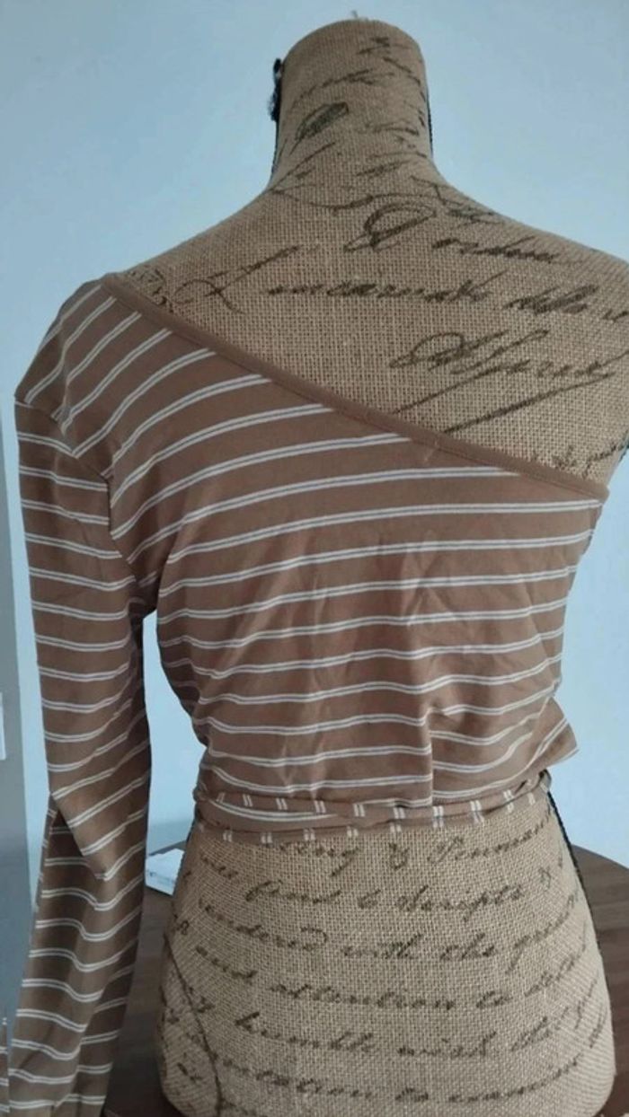 Tee  shirt  une  manche longue beige  marron taille  xl  Ardene - photo numéro 7