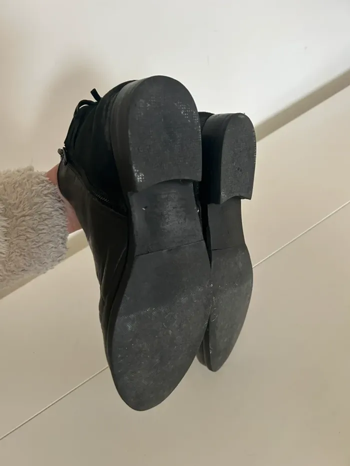 Bottines noires en véritable cuir, femme, pointure 36 - photo numéro 6
