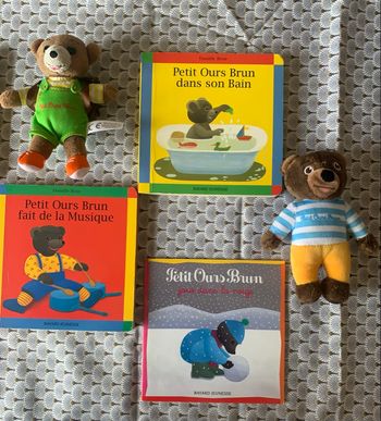 Petit ours brun Bayard livres et 2 peluches petit ours brun 
