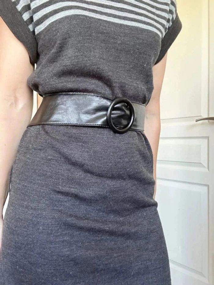 K Woman Robe pull rayée grise – Taille 36 – Très bon état - photo numéro 15