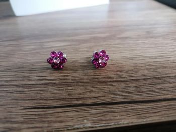 Boucles d'oreilles fleurs roses