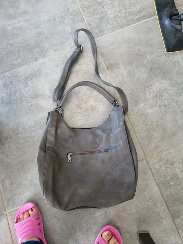 Sac a main gris a dentelle - photo numéro 3