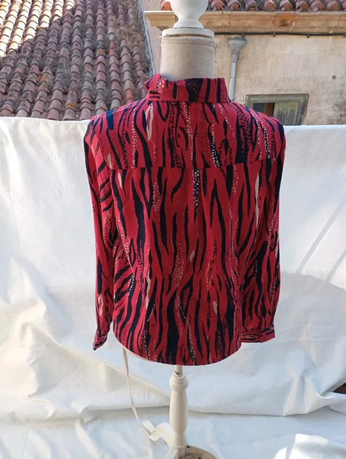 Chemisier vintage imprimé zébré taille 36 - photo numéro 2