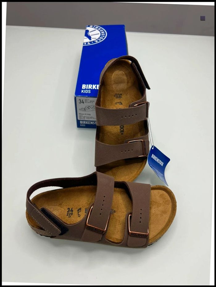 Claquettes tongs sandales Birkenstock Milano HL Kids Mocca Taille 34 - photo numéro 2