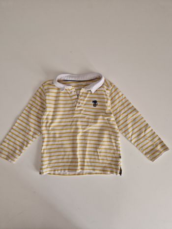 Polo rayé  jaune bébé garçon 24 mois