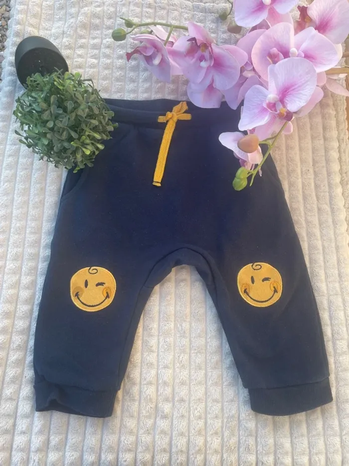 Jogging bleu marine bébé garçon 18 mois – Smiley Baby brodé