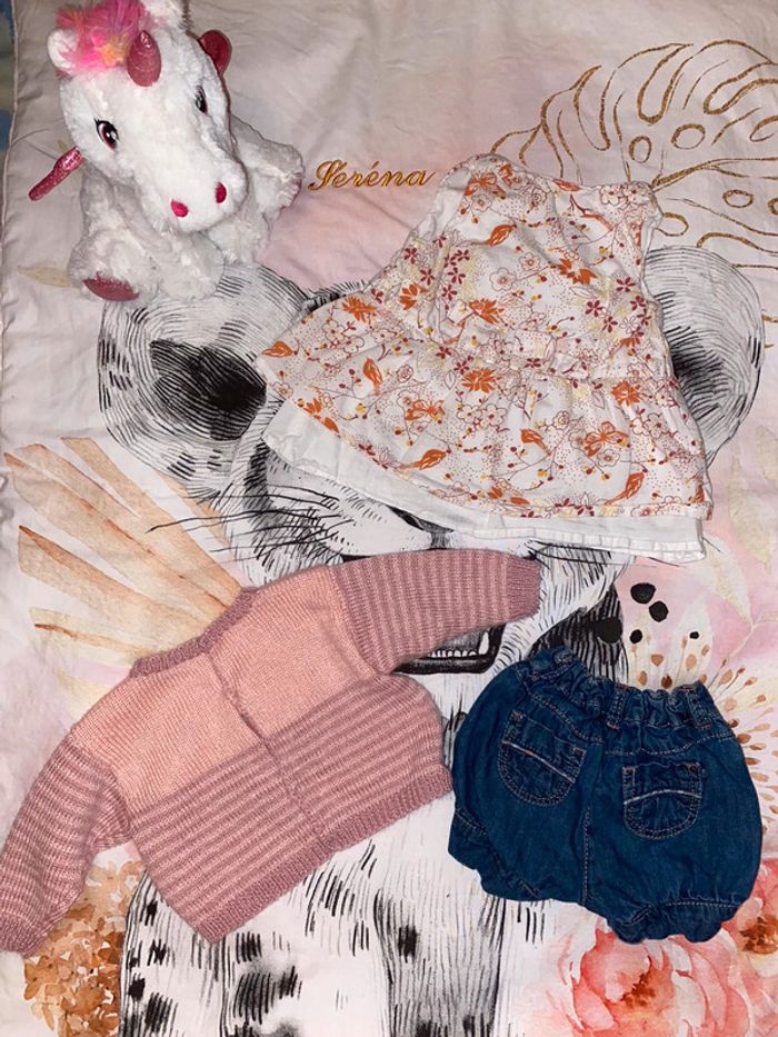 Ensemble haut, short et petit gilet, taille 6 mois, marque Obaïbi. - photo numéro 6