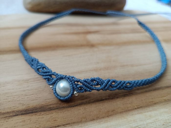 Collier ras de cou en macramé - photo numéro 2