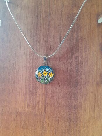 Collier fleurs pop