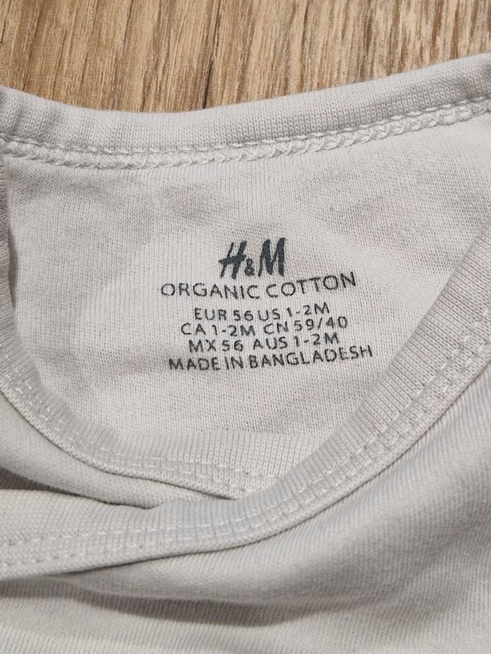 Body cache-cœur manches longues H&M blanc 1-2 mois 56 cm - photo numéro 3