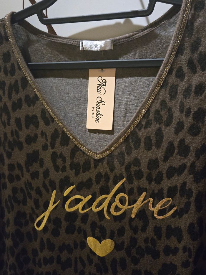 T-shirt j'adore choco/leo TU 42/44 New Sunshine neuf - photo numéro 6