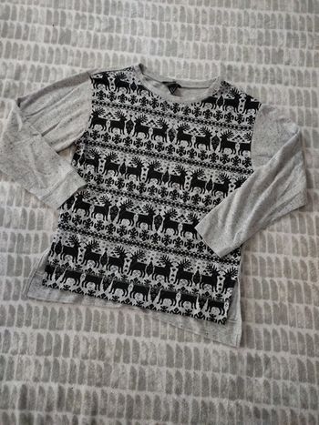 Sweat noël rennes gris et noir H&M taille 36