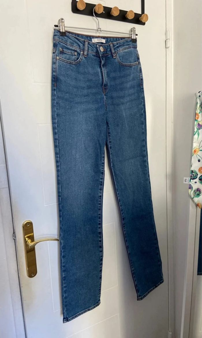 Jean droit bleu Zapa JS Straight en coton Taille M