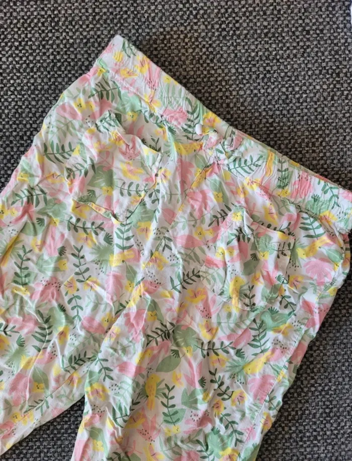 Pantalon fluide fille fleuri 36 mois - photo numéro 2