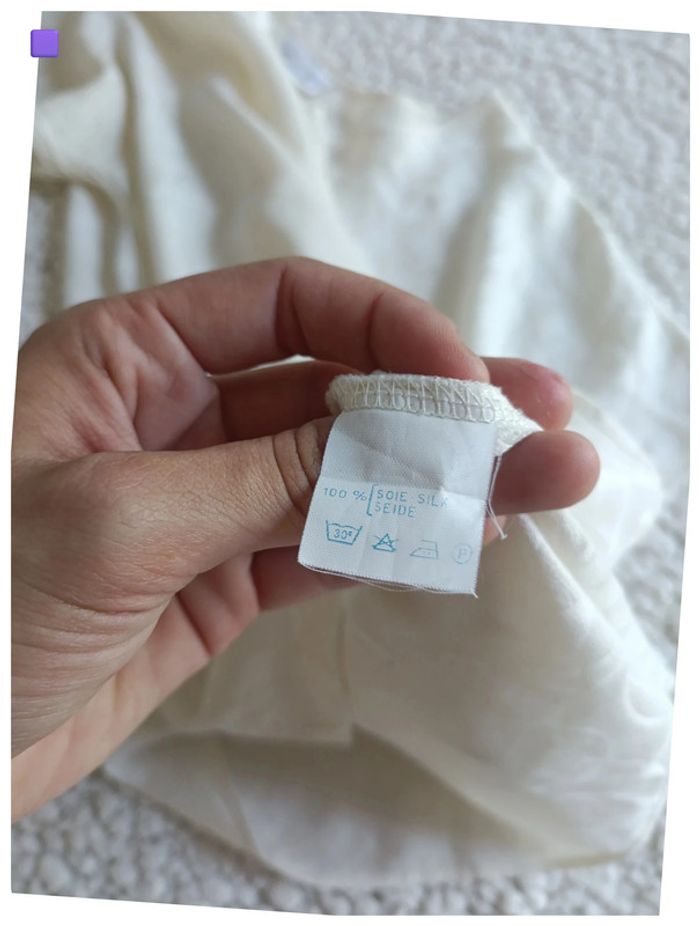 SOIE 100% Haut blanc en soie Claude de Saivre – 100% soie - photo numéro 9