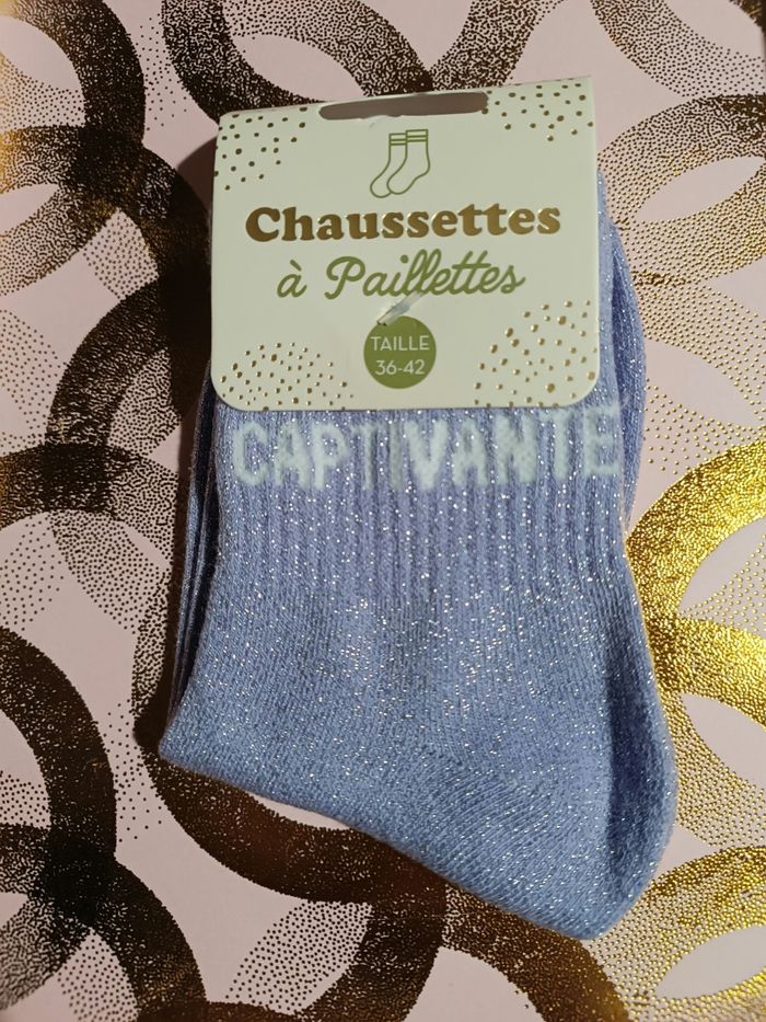 Chaussettes à paillettes message - photo numéro 9