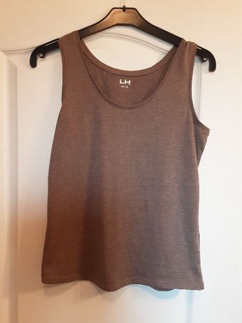 T-shirt sans manches marron chiné