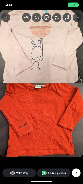 Tee shirt a manches longues fille 😌