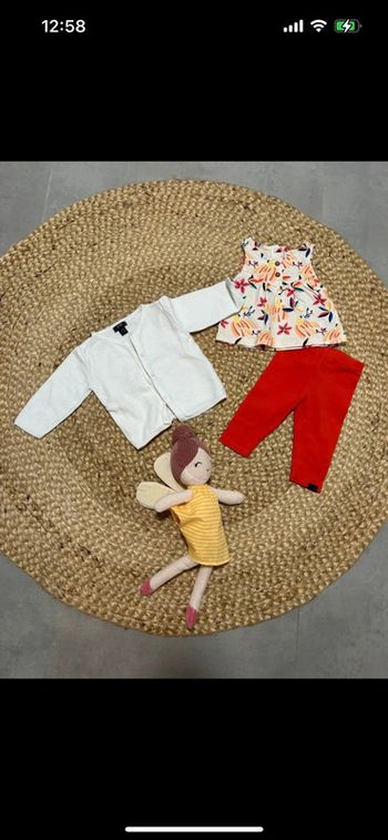 Ensemble gilet haut et leggings bébé fille