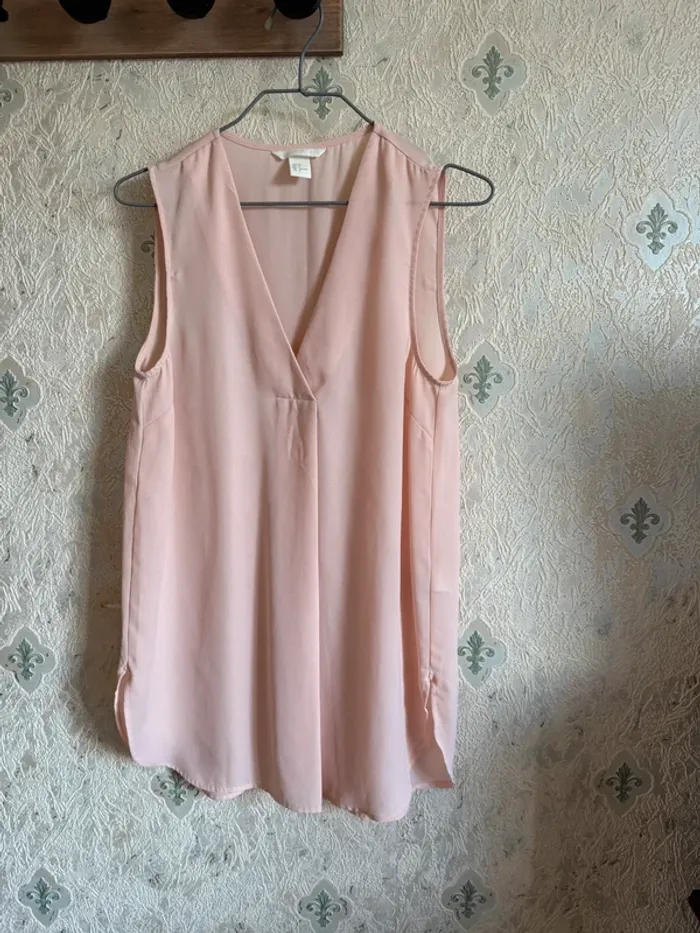 Blouse longue rose pâle H&M, taille 32