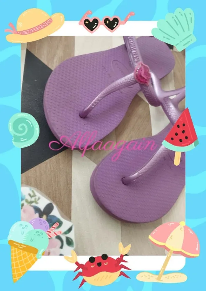 Tongs sandales 29 havaianas violettes - photo numéro 7