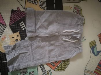 Pantalon retroussable en lin et coton 12/18 mois