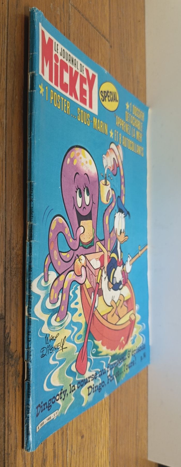Ancien Journal de Mickey avec cadeau Dossier la mer Poster + vignettes N°1466 1980 vintage - photo numéro 10