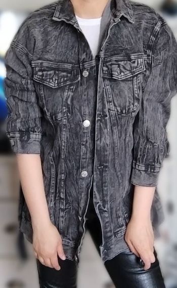 Veste en jean gris