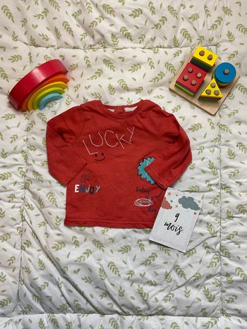 teeshirt manches longues orange 9 mois kiabi