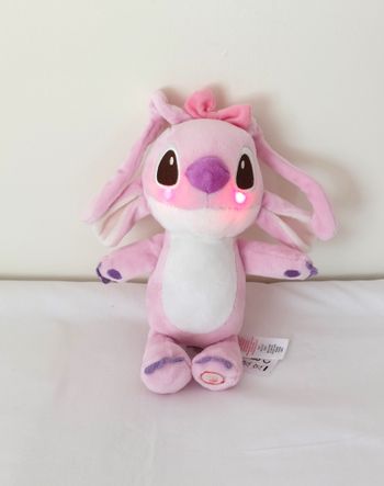 Peluche Angel rose blanc mauve Disney Primark lumineux sous les yeux 22 cm