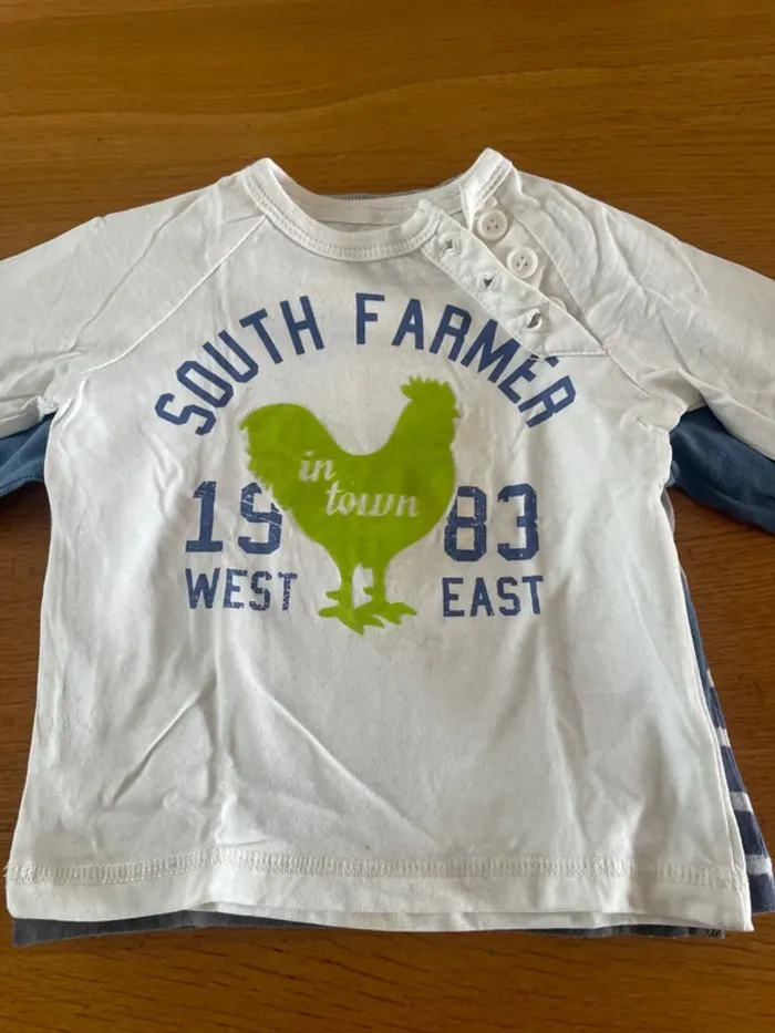 Lot 5 t-shirt manches longues 12 mois - photo numéro 7