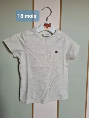 T-shirt beige chiné bébé garçon 18 mois TAO