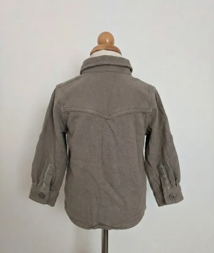 Chemise Velours Côtelé Taupe - Mes Petits Cailloux - 6 Mois (68 cm) - photo numéro 2