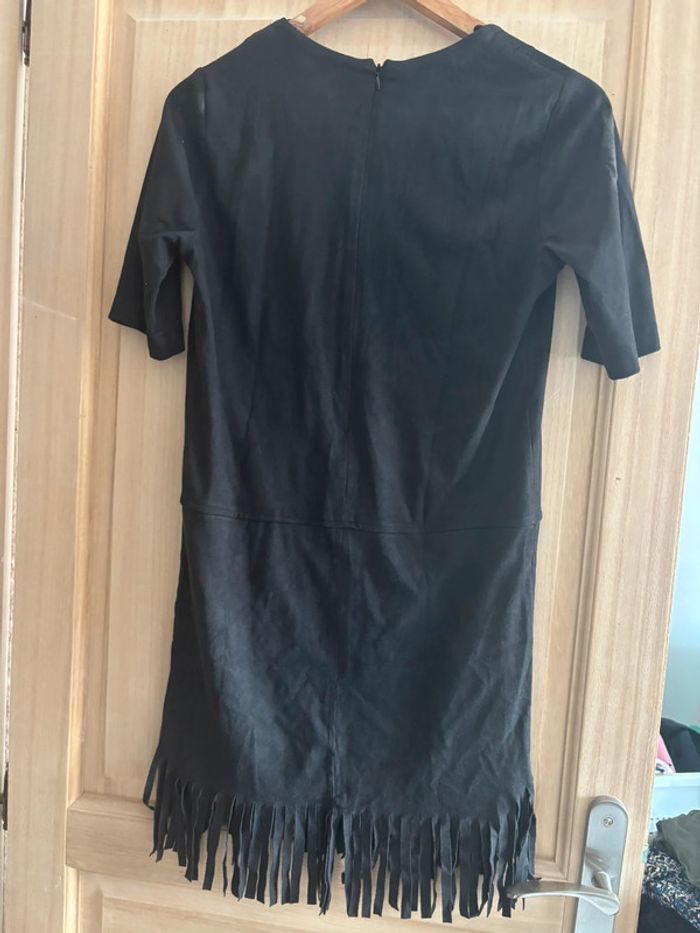 Robe en suédine noire à franges Jeff Gallano - photo numéro 4