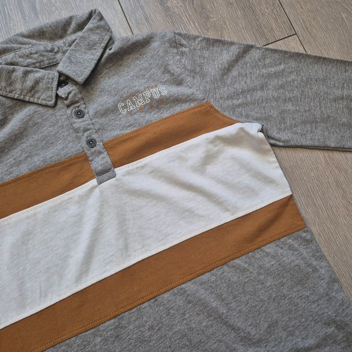 Maillot manche longue gris,blanc, camel. Garçon 10 ans. Marque In Extenso - photo numéro 2