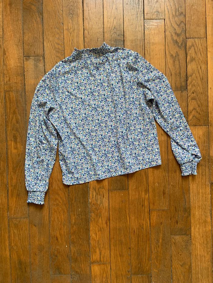 Blouse gris bleue fleuris only taille s 36 - photo numéro 6