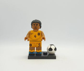 🎽 Figurine Footballeur Coupe du Monde 2022 Équipe des Pays-Bas - Virgil van Djik - (Style Lego) 🎽