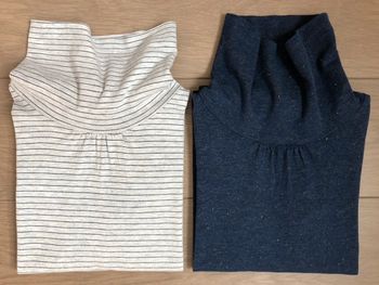 Lot de 2 sous-pulls à col montant en coton et lurex Cyrillus T-8 ans