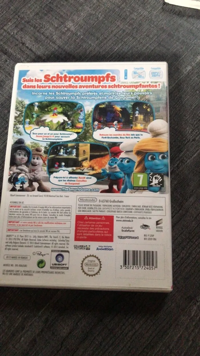 Boite de jeux Schtroumpf vide avec notice - photo numéro 3